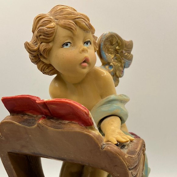 Vintage Angel Musical Rotating Silent Night Resin Angel Like New - Picture 6 of 11